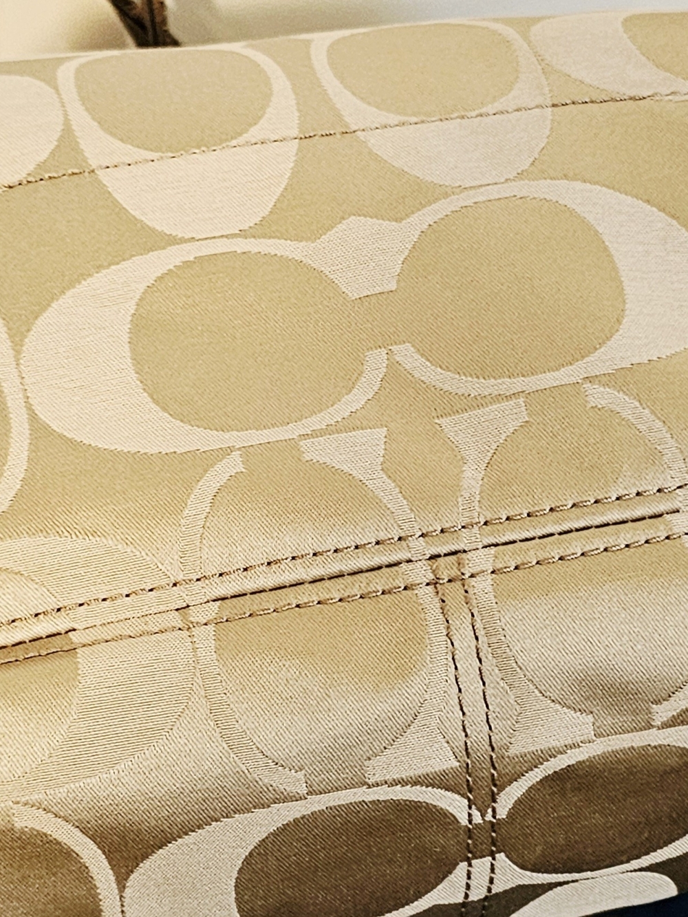 Coach Metallic Gold Signature Tote Bag - Picture 6 of 9